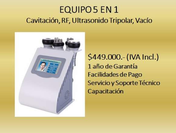 Cavitación, RF, Ultrasonido Tripolar, Vacío