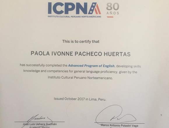 Profesora del Icpna ( ingles)