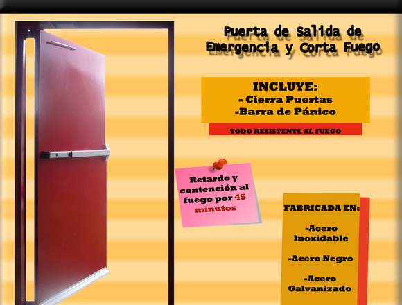 Puerta de Salida de Emergencia Corta Fuego