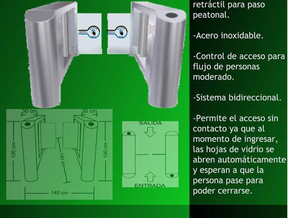 Torniquete con Cristal Templado Retráctil