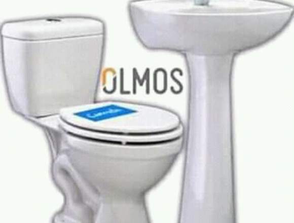 Juego de baño nuevos OLMOS poceta y lavamanos