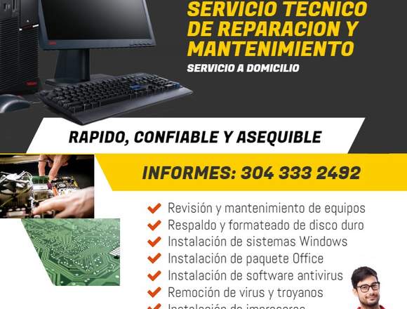 Servicio Reparación y Mantenimiento Computadores