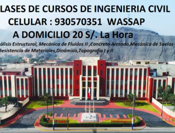 Profesor Cursos de Ingeniería Civil UPC,PUCP,UPN