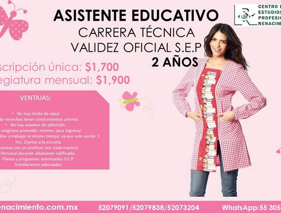 ASISTENTE EDUCATIVO CARRERA TECNICA