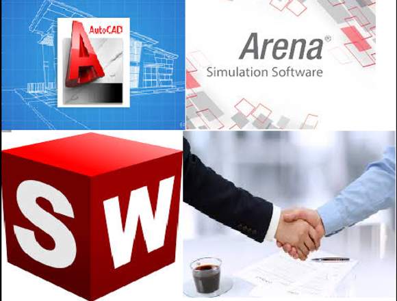 TRABAJOS EN AUTOCAD, SOLIDWORKS Y SIMULADOR ARENA