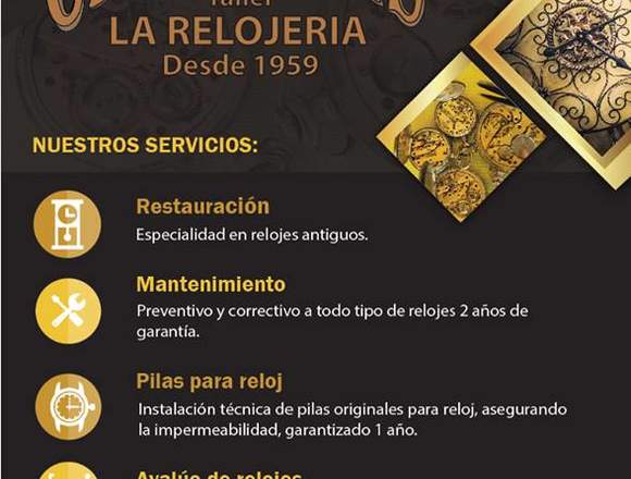 Mantenimiento, restauración y pilas para reloj