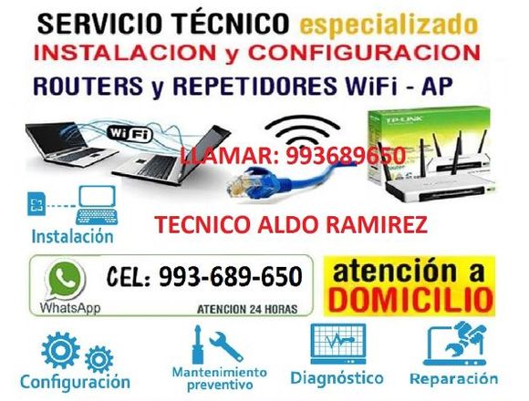 TECNICO DE INTERNET WIFI,CONFIGURACION ROUTERS 