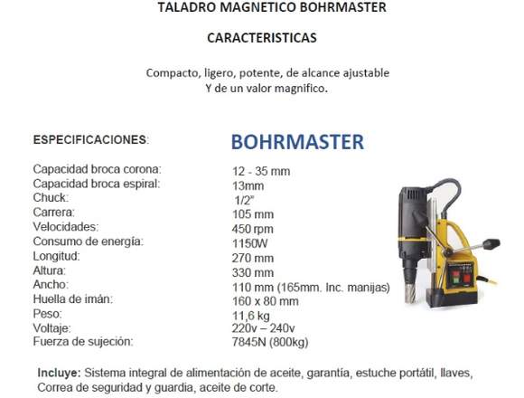 TALADRO MAGNETICO BOHRMASTER (UK)