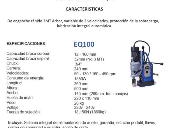 TALADRO MAGNETICO EQ100 UNIBOR ENGLAND (UK)