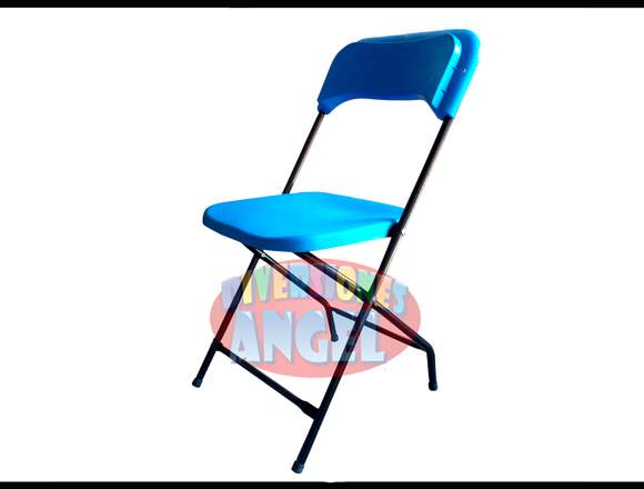 venta de Silla Plegable de Plastico Azul