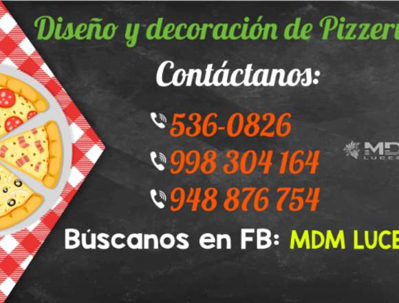 PIZZERÍA DISEÑO Y DECORACIÓN - TODO PERÚ