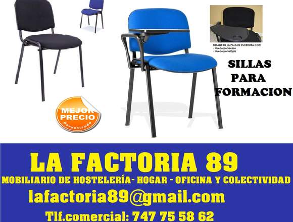 SILLAS CON PALAS DE ESCRITURA IDEAL PARA EVENOS