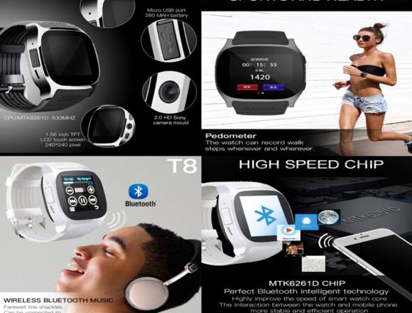 Reloj inteligente T8 Bluetooth, teléfono