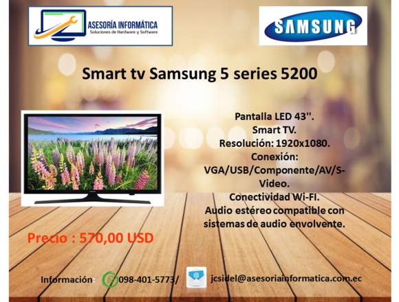 TV Samsung de 43" Smart tv Series 5 J5200A