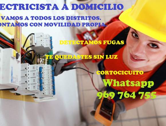 ELECTRICISTA A DOMICILIO FUGAS CORTO CEL 969764755