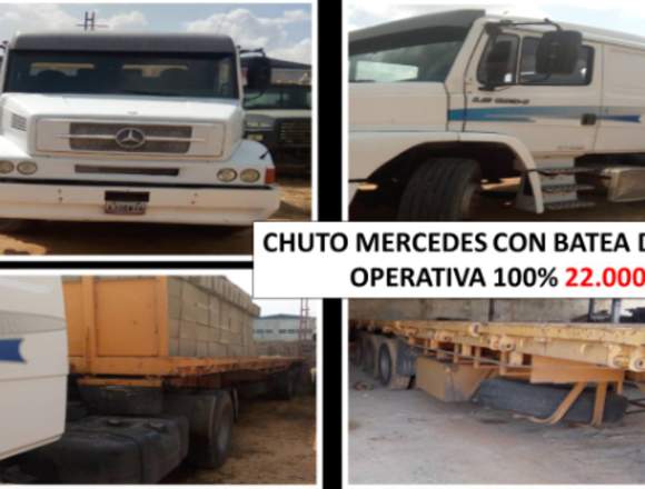 chuto mercedes con batea de 3 ejes 100% operativo