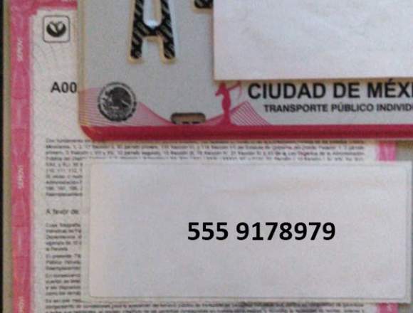 SE VENDEN PLACAS DE TAXI CDMX