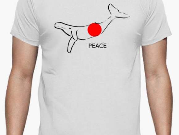 Camiseta hombre paz para las ballenas