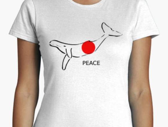 Camiseta mujer paz para las ballenas