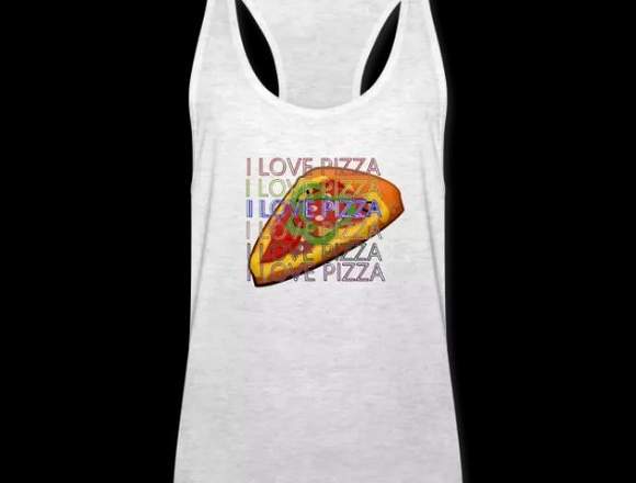Camiseta de mujer con tirantes i love pizza