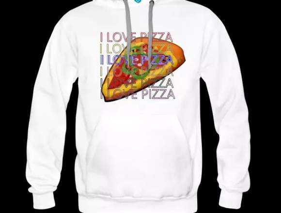 Sudadera con capucha i love pizza