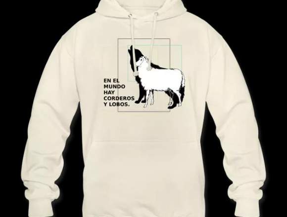 Sudadera con capuche corderos y lobos