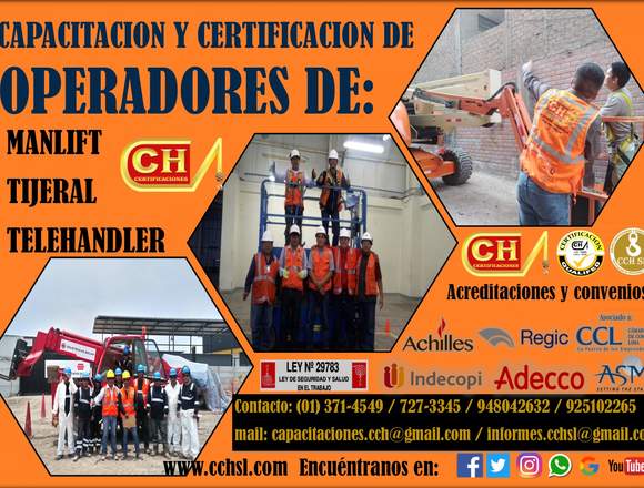 CURSO, CERTIFICACIÓN DE MONTACARGAS, GRÚAS.