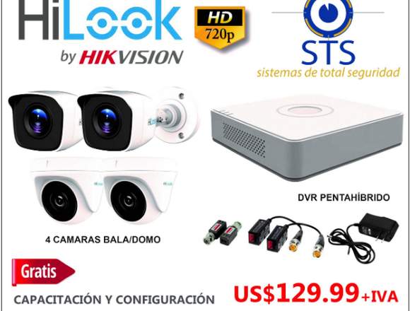 KIT DE 4 CAMARAS DE SEGURIDAD HIK VISION