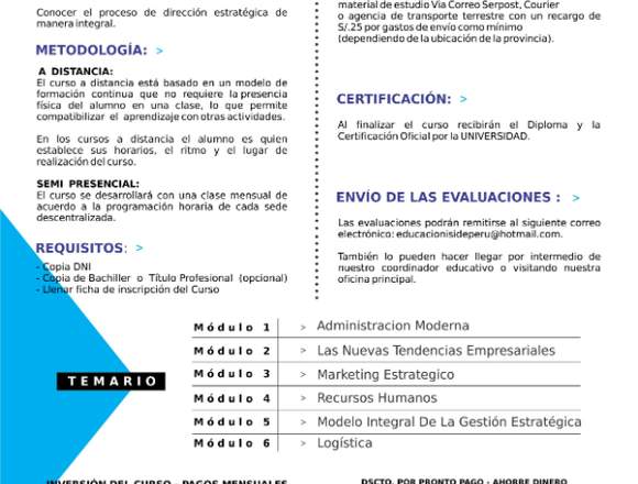 CURSO DE ADMINISTRACIÓN DE EMPRESA