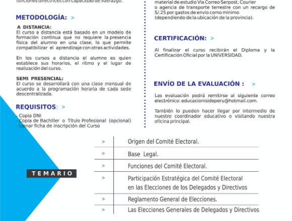 CURSO DE PROCESO ELECTORAL COOPERATIVO