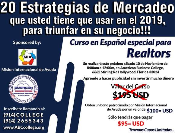 CURSO ESPECIAL PARA REALTORS EN ESPAÑOL, FLORIDA 