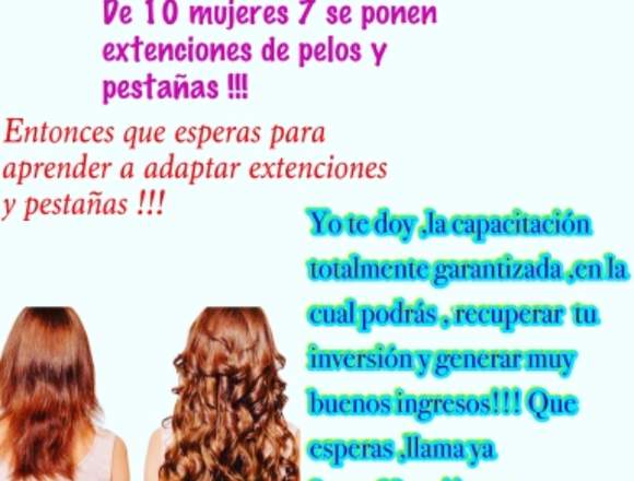 Capacitación de extenciones de pelos y pestañas 