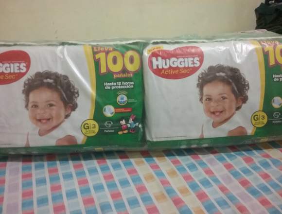 Pañales Huggies, de 100 unidades, talla G y XG 