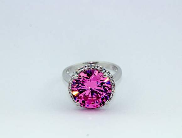 ANILLO DE PLATA CON TOPACIO ROSA