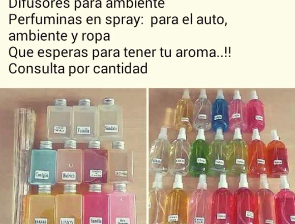 Difusores y perfuminas en spray