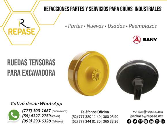 RUEDAS TENSORAS PARA EXCAVADORAS 