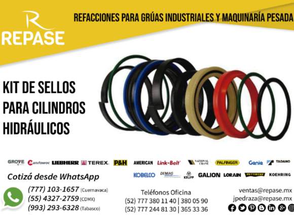 KIT SE SELLOS PARA CILINDROS HIDRÁULICOS 