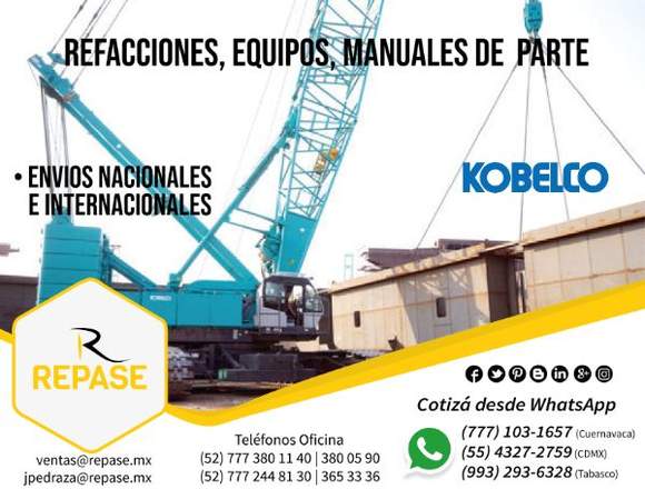 REFACCIONES, EQUIPOS Y MANUALES KOBELCO