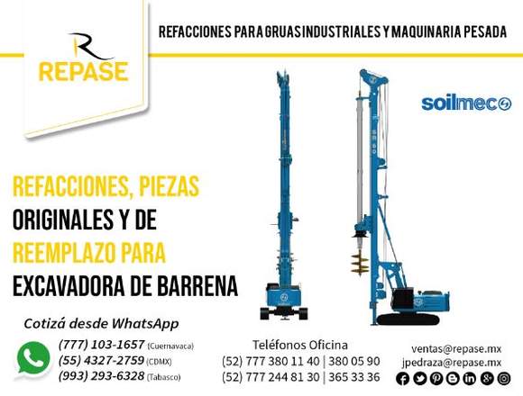 REFACCIONES Y PARTES PARA EXCAVADORAS BARRENAS