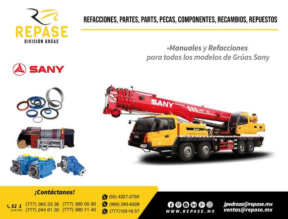 Venta de manuales y refacciones para equipos SANY