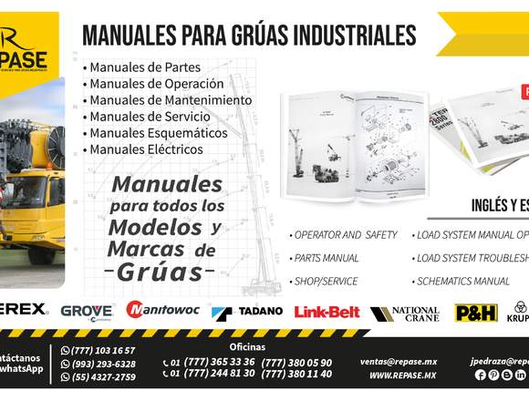  EQUIPOS Y MANUALES DE PARTES PARA GRÚAS 