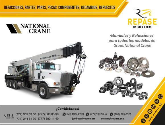  Refacciones para grúas industriales National 