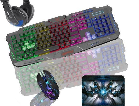 Kit Gamer N°04/Teclado-Mouse-Audifono Y Pad Mouse