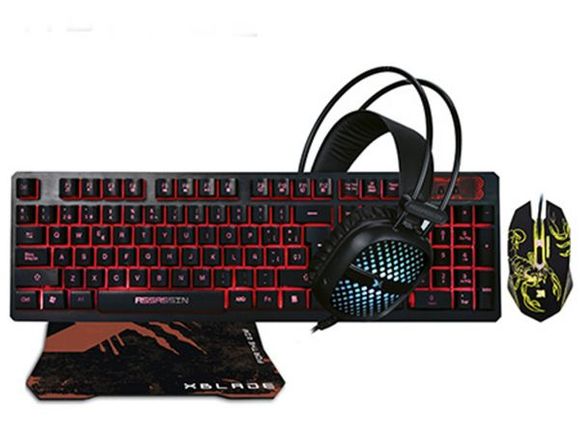 Kit Gamer N°08/Teclado-Mouse-Audifono Y Pad Mouse