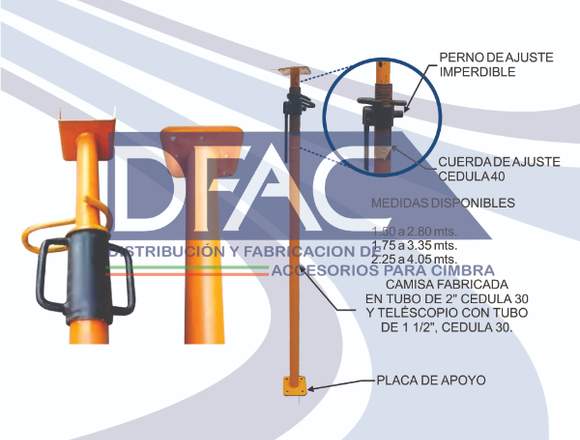 PUNTAL EXTENSIBLE O PIE DERECHO