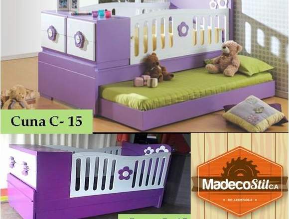 Cuna Convertible en juego de cuarto Cama duplex 