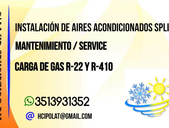 Instalación y mantenimiento de Aires Acond.
