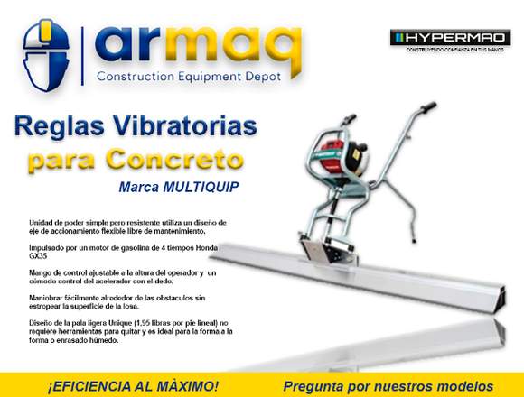 Reglas Vibratorias para Concreto (MULTIQUIP)