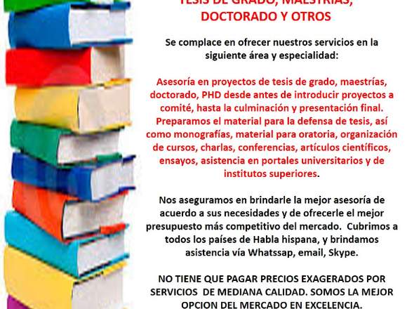 ASESORIA INTEGRAL EN PROYECTOS DE GRADO Y POSGRADO