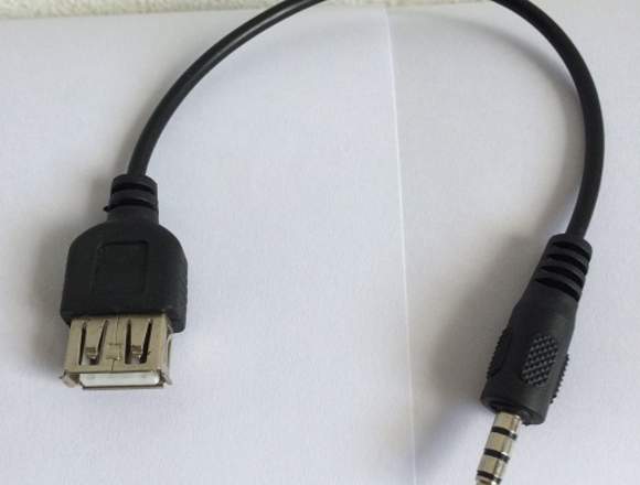Cable audio aux. 3,5mm macho a USB hembra